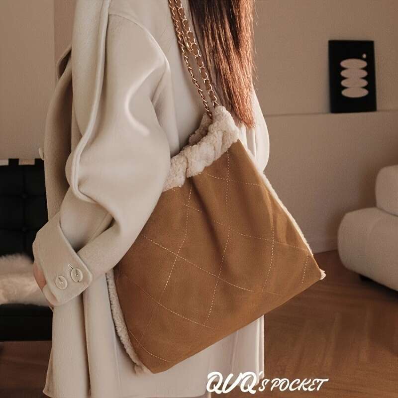 2025S Designer S New Model Fashion Chic Large Capacity Tote For Women Fashionable Plush Bucket Design Versatile Shoulder Bag With Magnetic Closure Lig