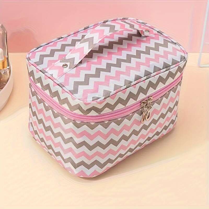 Luxury Large Capacity Cosmetic Bag, Nylon Storage, Portable Travel Toiletry Wash maquillaje Bag With Zipper, Multi-Functional Organizer Y260313