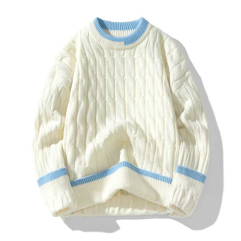 New Arrival Autumn and Winter Mens Sweater Warm Knitted Fabric Fashionable Loose Knitted Sweater Mens Youth Viti Pawok Casual Knitted Fabric Z241111