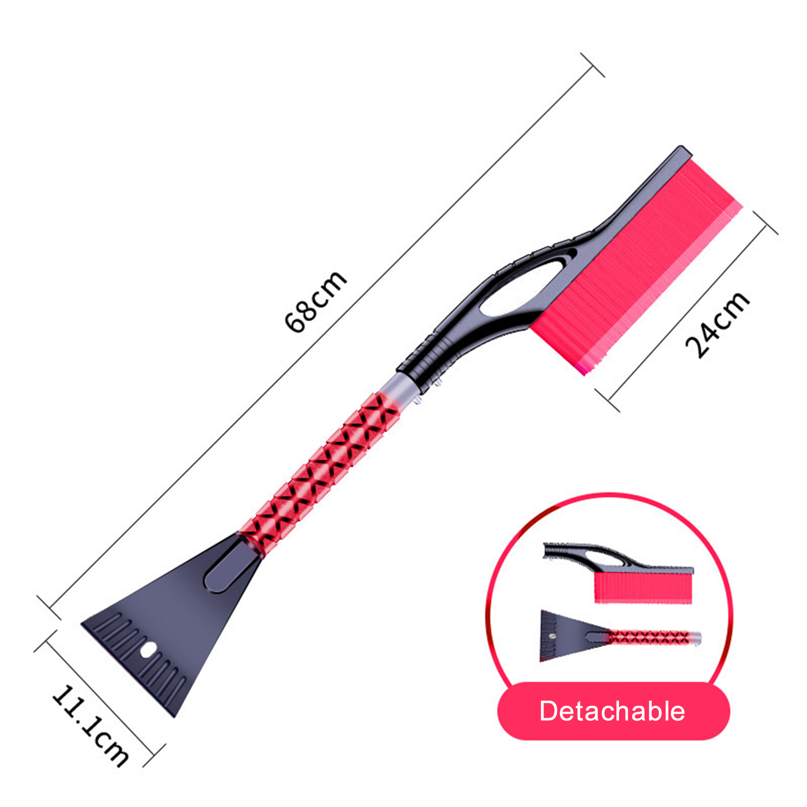 Car Ice Scraper Detachable Snow Remover Snow Brush Multifunctional Ice Shovel Cleaning Tool Thickened EVA Handle ea243
