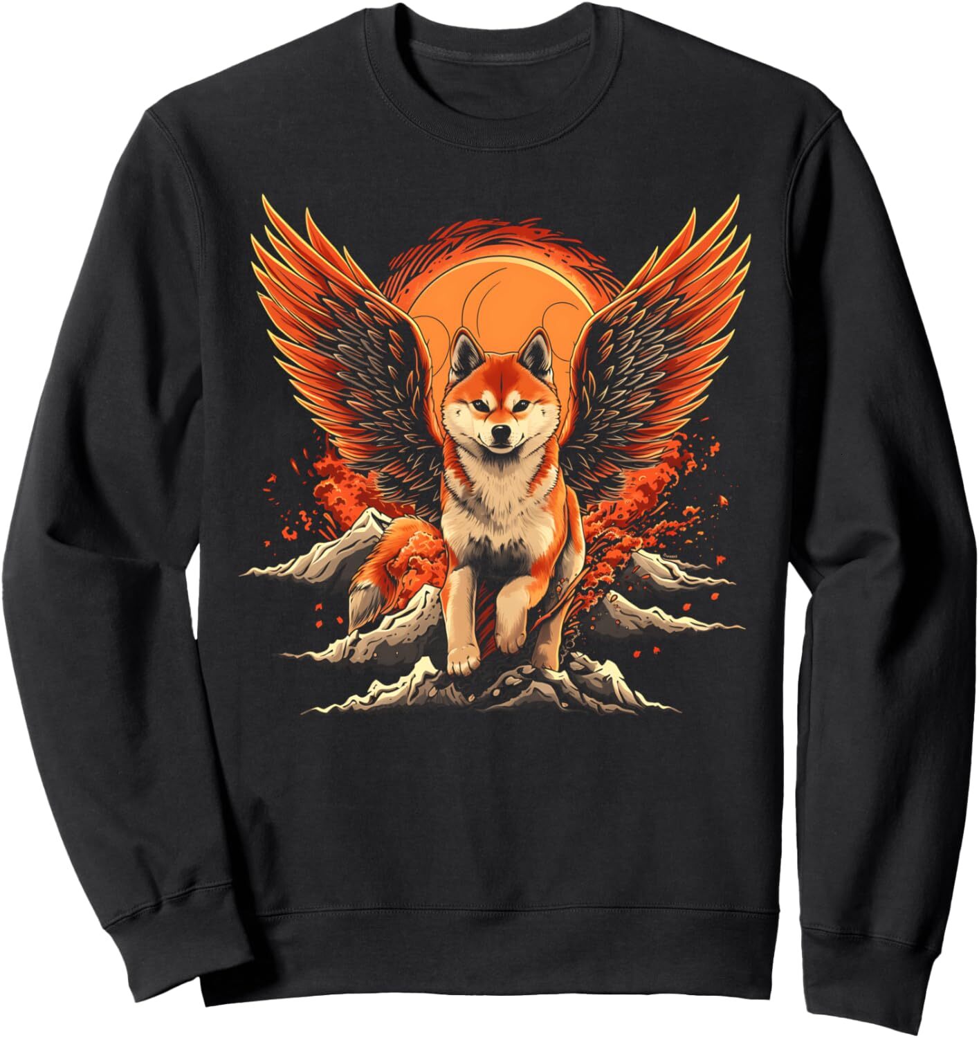 Long Sleeve Shirts for Men sweatshirt Angelic Wolf Wings Mountain Guardian Nature Lover Sweatshirt T shirt Tee Streetwear Casual tops clothes