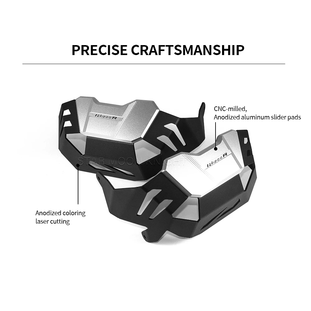 Protectores de culata negros para R1200R R1200GS R 1200 GS R RnineT R nineT, cubierta protectora de motor de motocicleta 01d0a