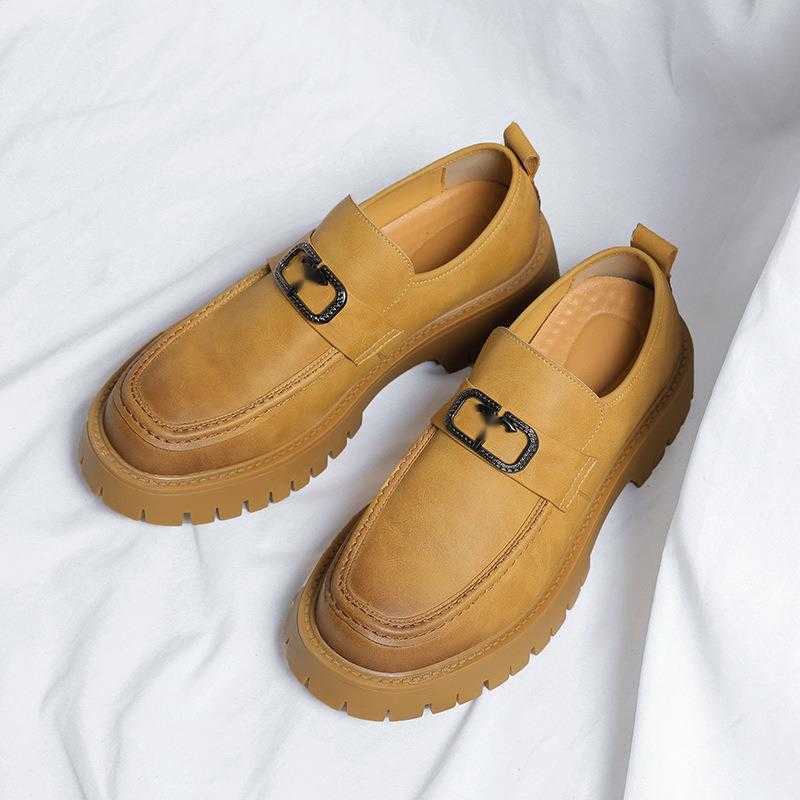 Men Dress Shoes Leather Shoes Mens Korean Style Trendy New Big Toe Leather Shoes Mens Casual Work Shoes Business Formal Leather Shoes 241009