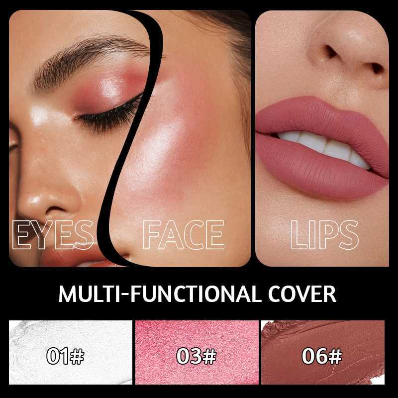Blush Contour Highlighter Stick for Cheeks Eyes Lip Lightweight Dewy Finish Blush Stick Contour Natural Blusher Stick Makeup SetXJ241111