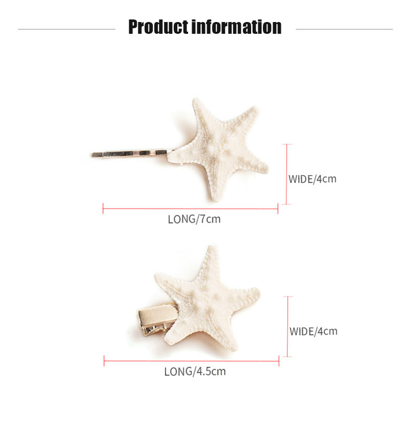 2 Pcs Starfish Hair Clips Natural Beach Sea Star Hair Pins for Women and Girls Cute Hair Barrettes Mermaid Headpiece Accessories