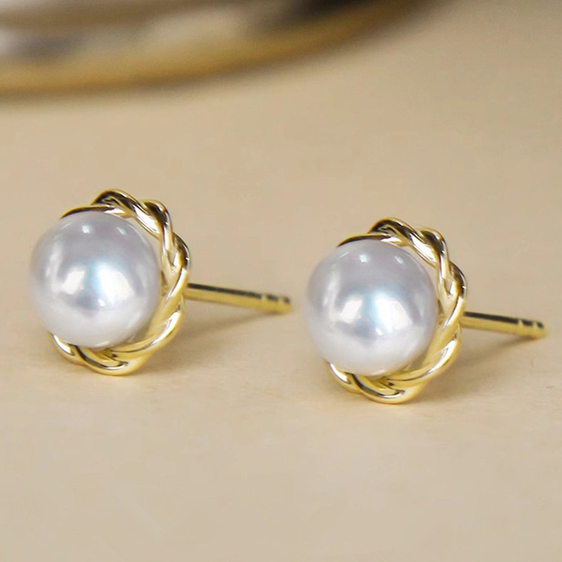 Stud Earrings 925 sterling silver Stud women 18K gold plated earrings classic popular pearl Stud luxury jewelry