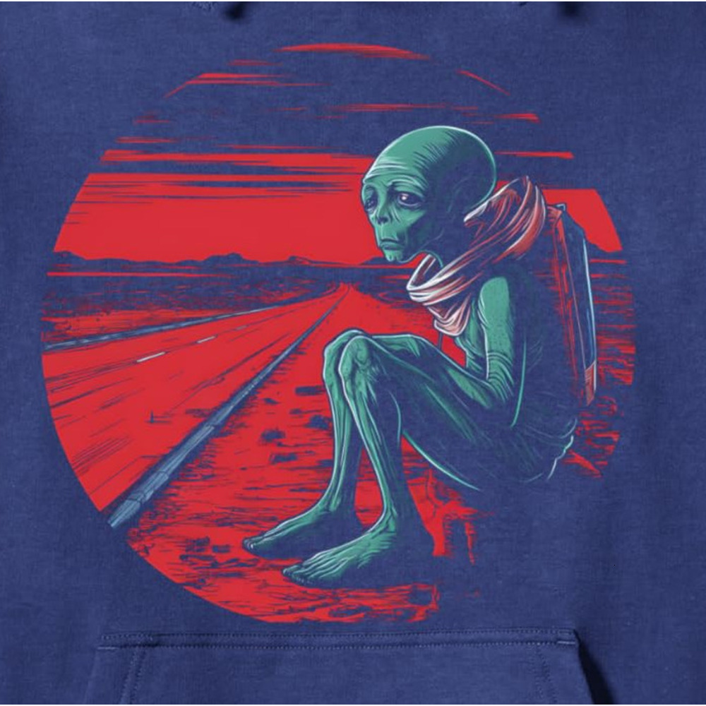 Hoodie for Mens Womens Alien Trip SciFi Desert Retro Fantasy Art Graphic Tees Pullover Hoodie Graphic Hoodies sweatshirt