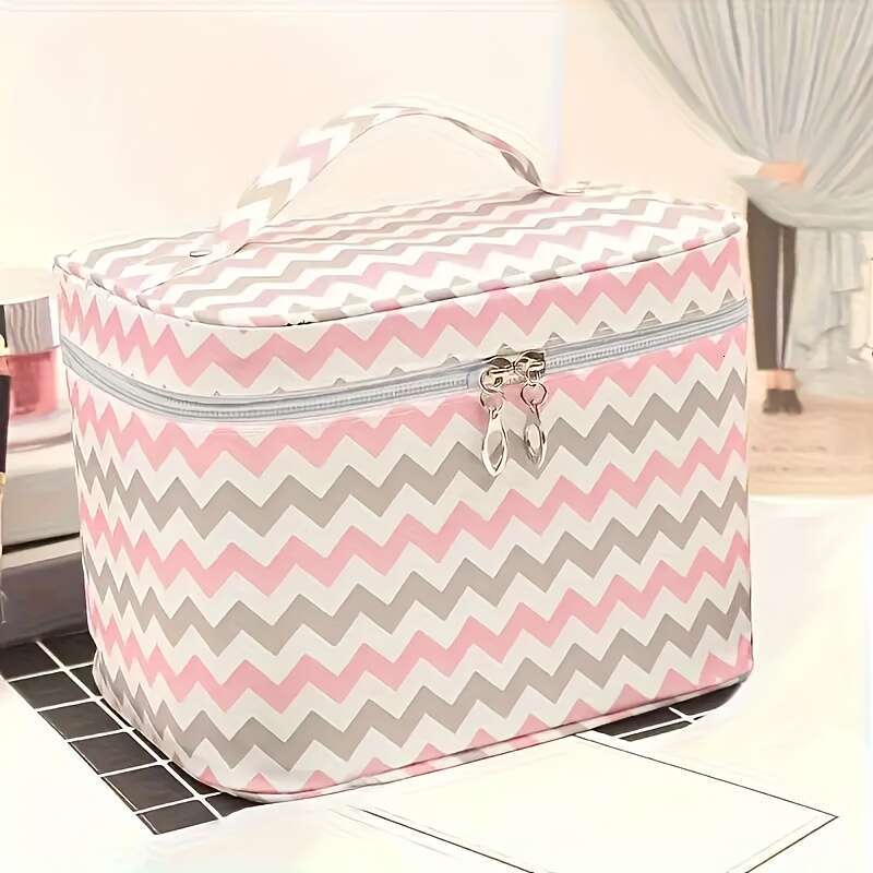 Luxury Large Capacity Cosmetic Bag, Nylon Storage, Portable Travel Toiletry Wash maquillaje Bag With Zipper, Multi-Functional Organizer Y260313