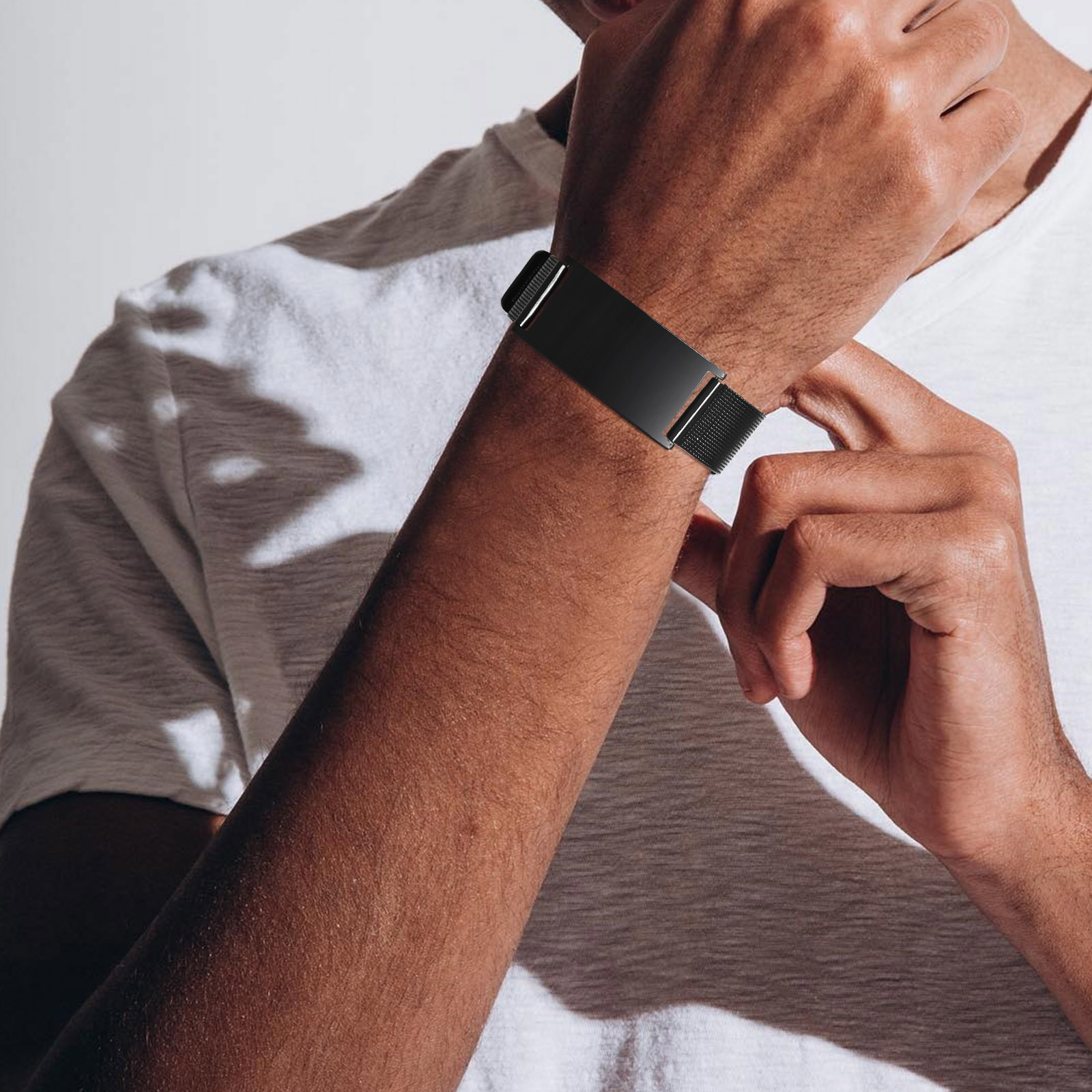 Vnox mm Medical Alert ID Bracelets Men Women Mesh Band Bracelet Free Engrave SOS Emergency Contact Bangle 5