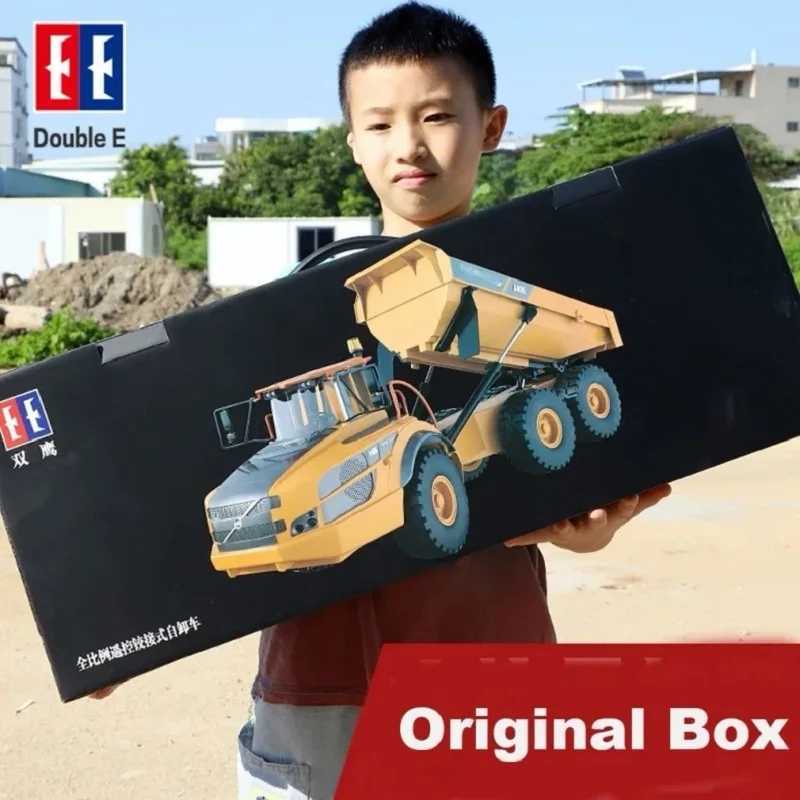 Free shipping Electric/RC Large RC truck 1 20 Double E E591 A40G Rc Dumper Cars Trucks Remote Control Tractor Articulated Dump Engineering Car toys