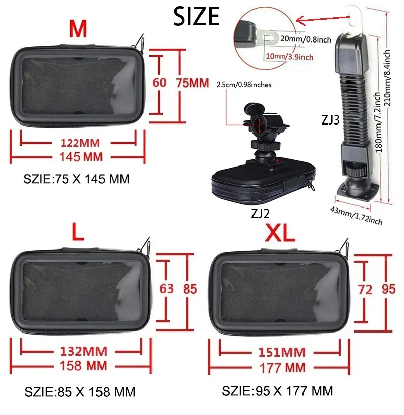Waterproof Motorcycle Phone Holder For iPhoneX 8 7 6s Bike GPS Holder Armor Phone Bag For iPhone6s Plus Support Telephone Moto