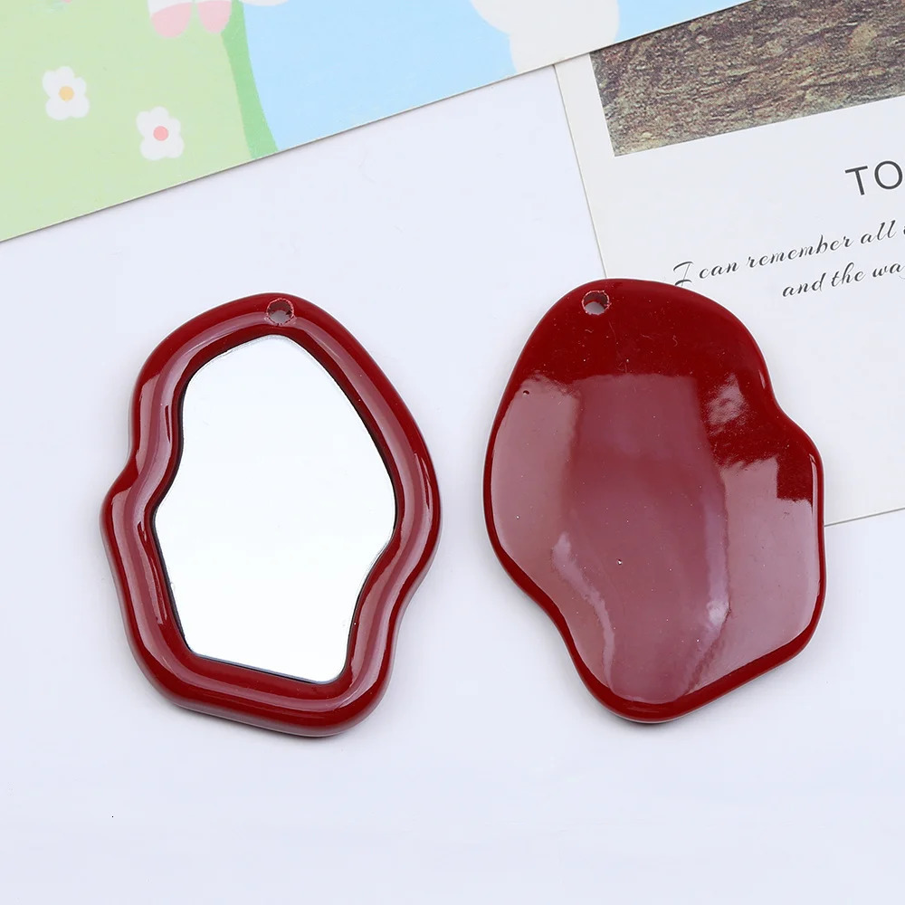 Cordial 30Pcs 47 * 62MM Charm Accessories/Handmade/DIY Pendant for Bag/Jewelry Discovery and Components/Mirror Shape #17628 241108