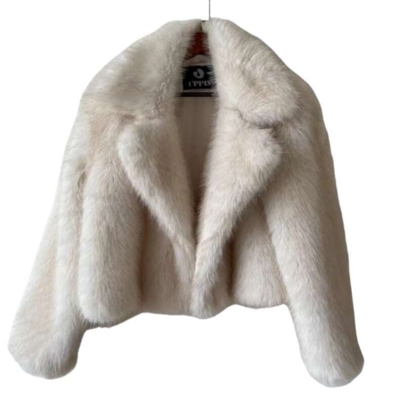 shanshi fur coat women New fashionable loose synthetic lapel women's clothing imitation fox fur jacket top