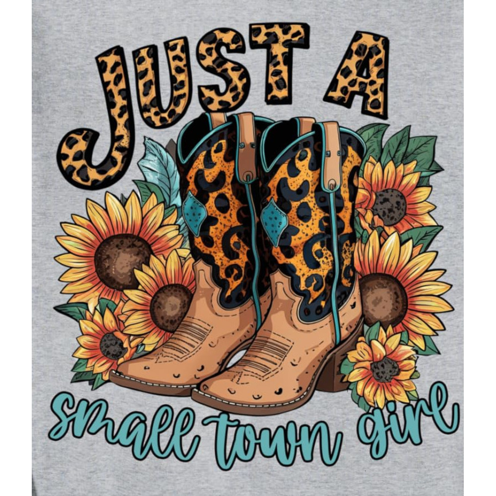 Long Sleeve Shirts for Men sweatshirt Small Town Girl Country Cowgirl Sunflower Boots Western Sweatshirt T shirt Tee Streetwear Casual tops clothes