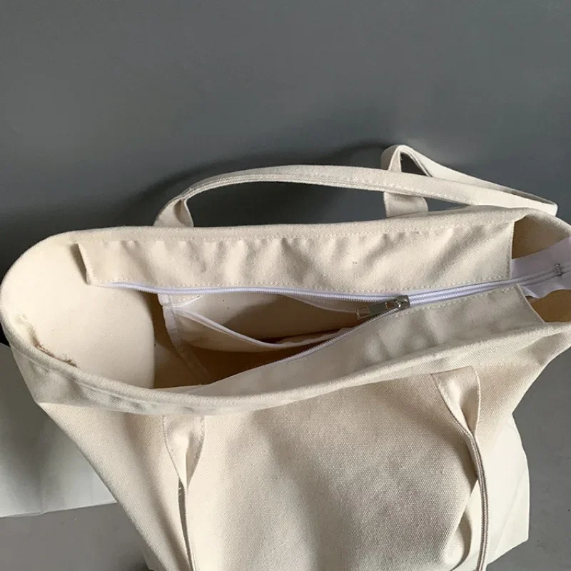 Korean canvas shoulder bag womens shopping bag student handbag womens fashion handbag womens handbag 241111