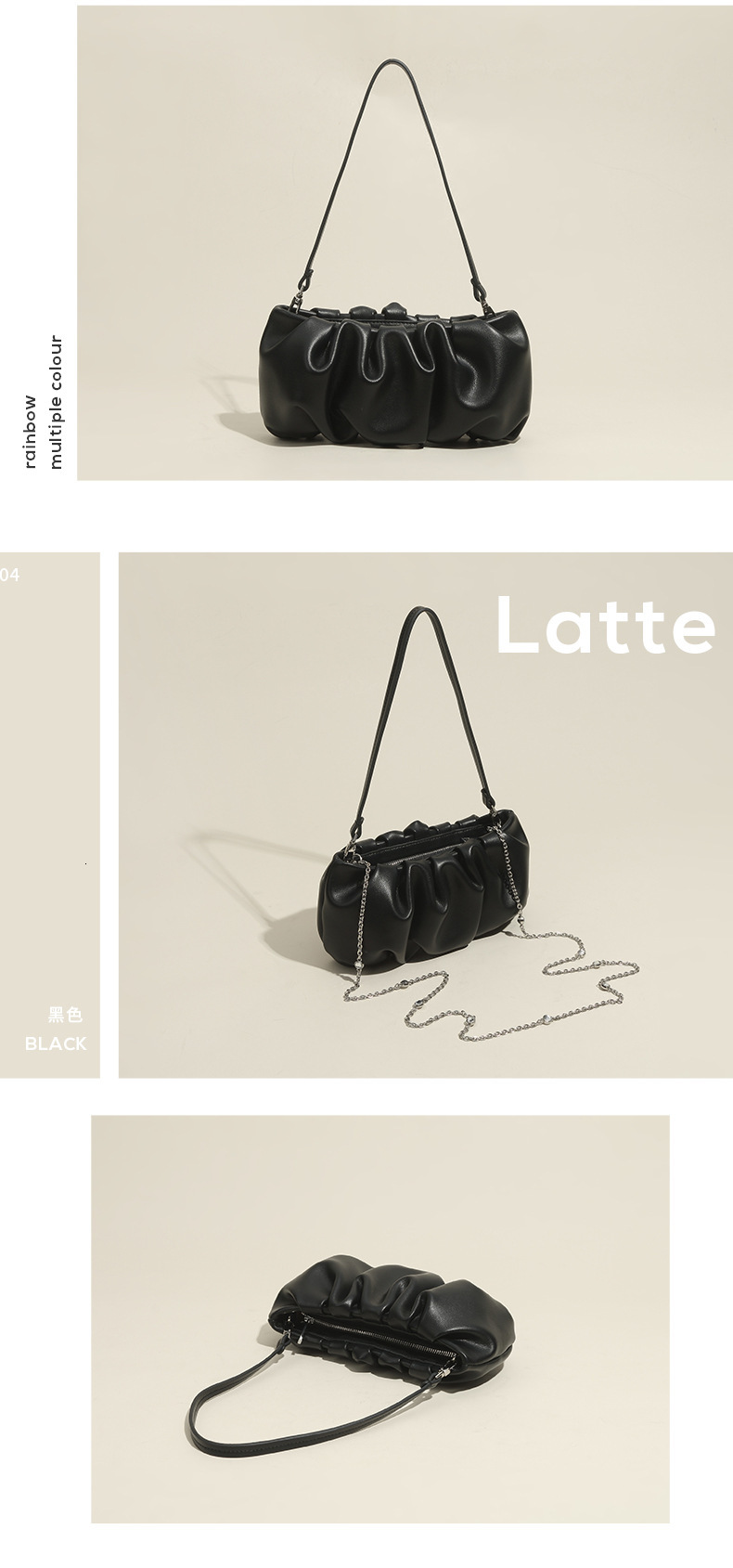 New HOBOS Handbag Cowhide Large Capacity Women's Genuine Leather High Range Bag Minimalist Style Margaux Fashion Patent Leather BagVoyage
