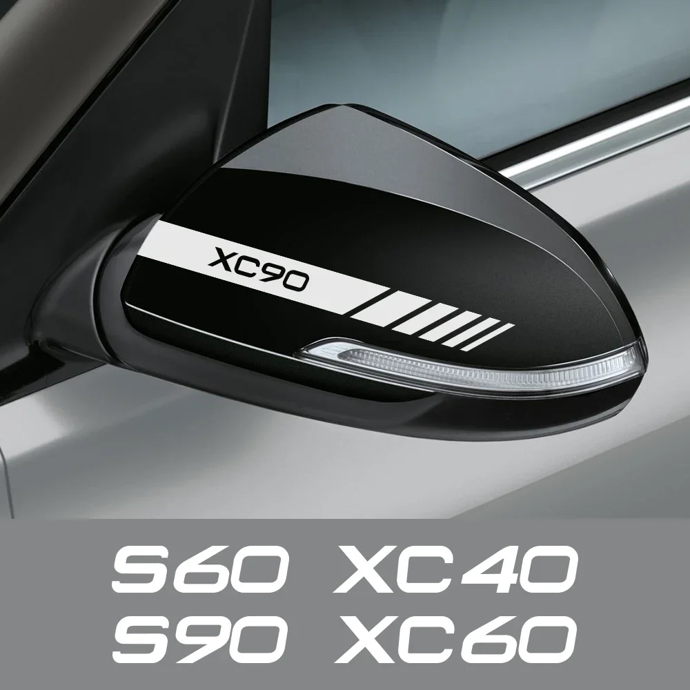 Car Rearview Mirror Cover Stickers Auto Vinyl Decal AccessoriesFor Voo AWD S40 S60 S90 T6 V40 V50 V60 V90 XC40 XC60 XC90