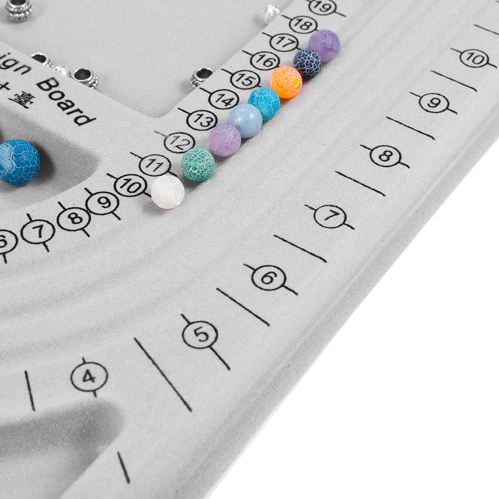 Flocked Bead Board Bracelet Necklace Beading Organizer Artistry Tray Design Measuring Tool for DIY Jewelry Making Accessories