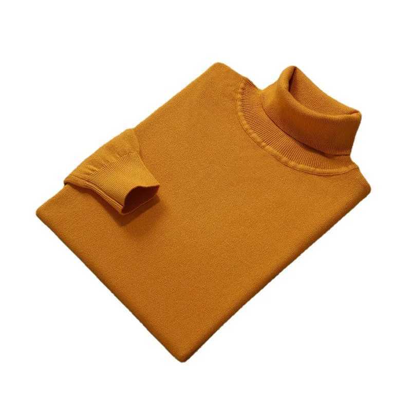 Autumn/Winter 100% Wool Bottom Shirt Mens Thick Collar Sweater Business Cashmere Knitted W2411111