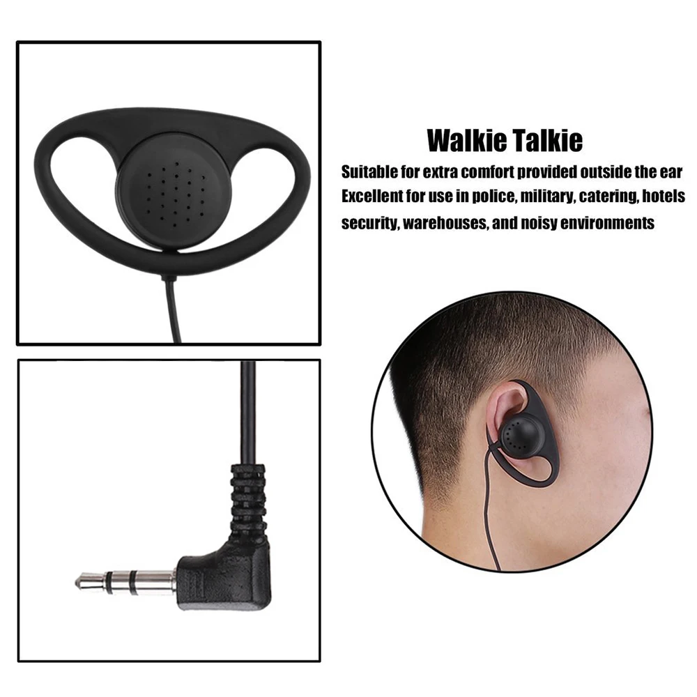Soft Ear Hook Earpiece 3.5mm Plug Single Side Headset Headphone for Walkie Talkie/Two Way Radio In Ear Stereo Wired Earphone