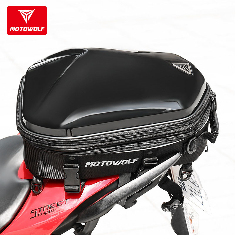 Waterproof Motorcycle Rear Moto Seat Tail Pack Helmet Shoulder Bag High Capacity For HONDA Suzuki