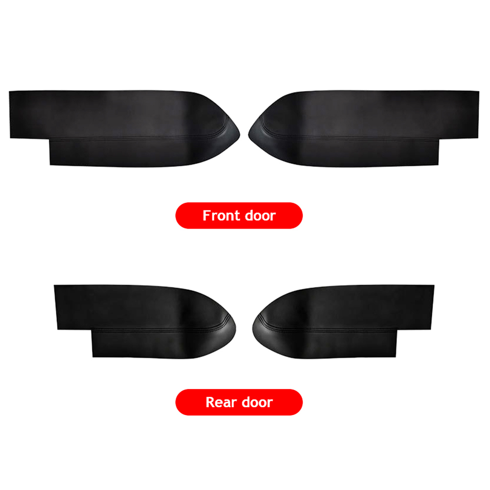 Black Leather Front For Honda CRV 2007 2008 2009 2010 2011 Car Door Armrest Panel Skin Cover Trim