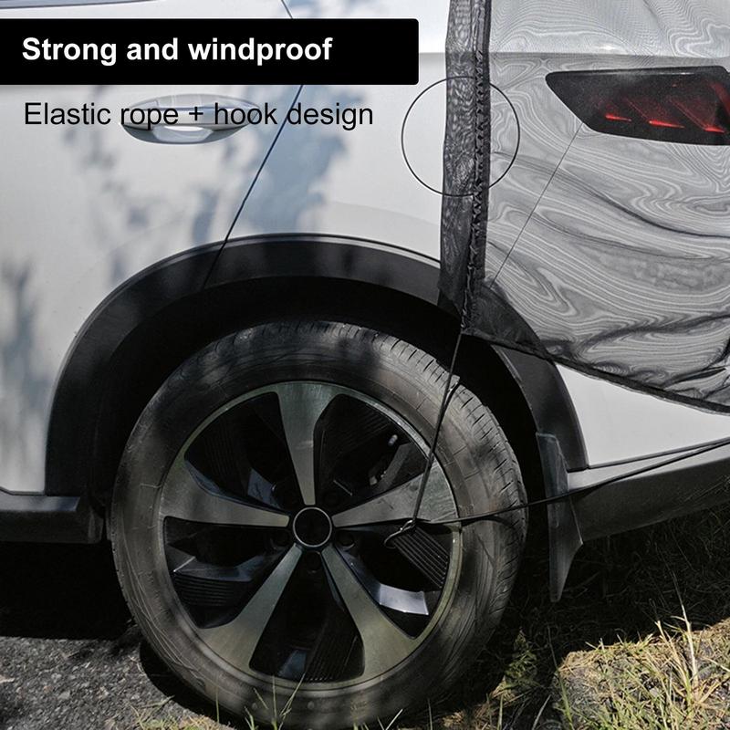 SUV Trunk Tailgate Mosquito Net Tent Car Tailgate Sunshade With Zipper Breathable Insect-proof UV-proof SUV Trunk Curtain 8c31a