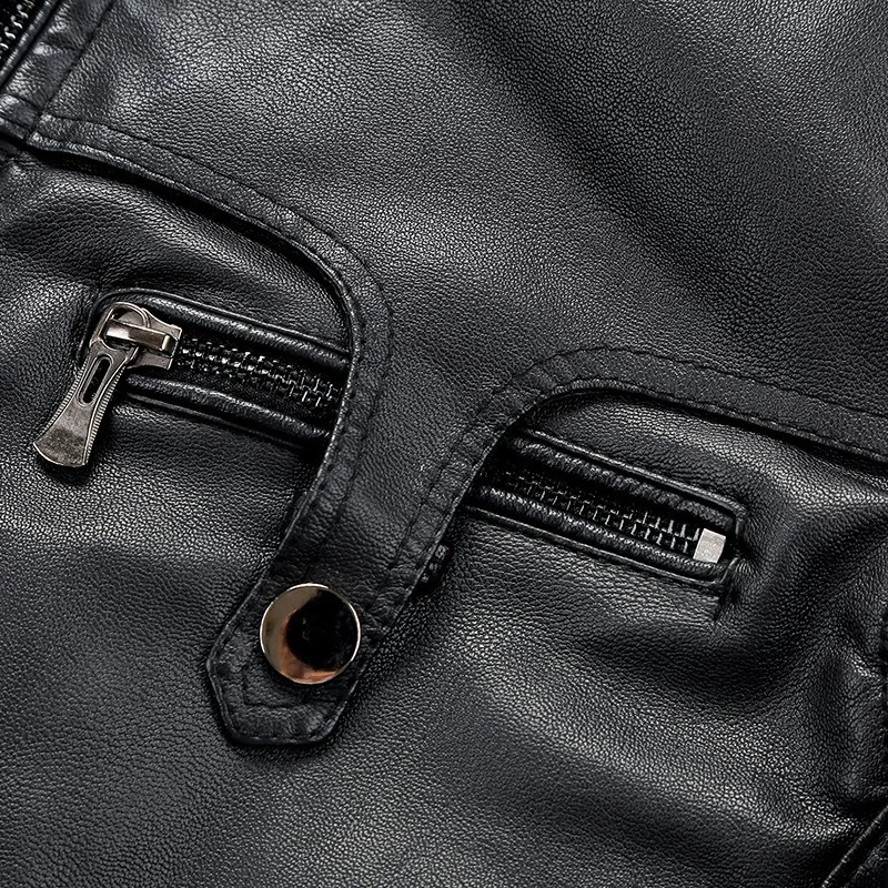 Fleece Leather Jacket Mens Plus Velvet Men Winter Warm Motorcycle Thickened Coat Man fleece Autumn PU Coats 241108