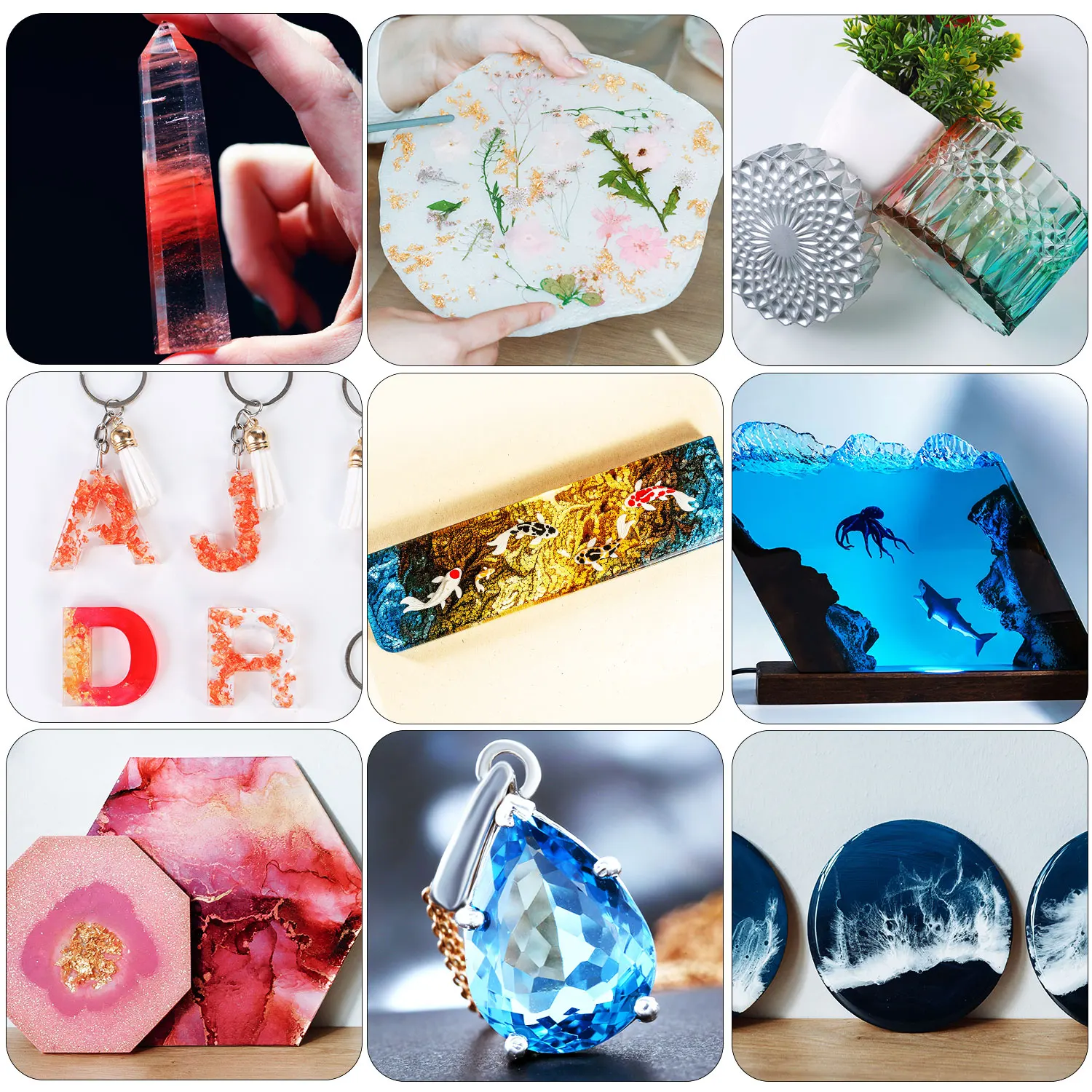 500ml 1:1 AB Resin Epoxy Glue Kit High Adhesive Hardener Crystal Glue for DIY Jewelry Making Mixed Clear DIY Resin Mold Crafs