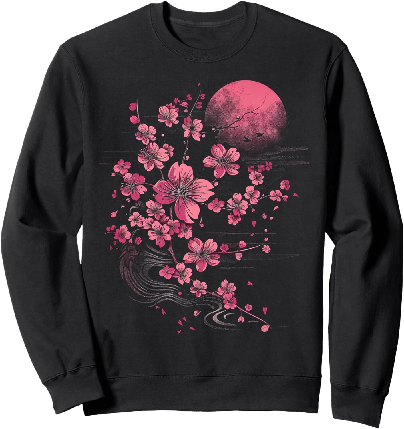 Long Sleeve Shirts for Men sweatshirt Cherry Blossoms Artistic Japanese Blossoms Scenery Graphic Sweatshirt T shirt Tee Streetwear Casual tops clothes