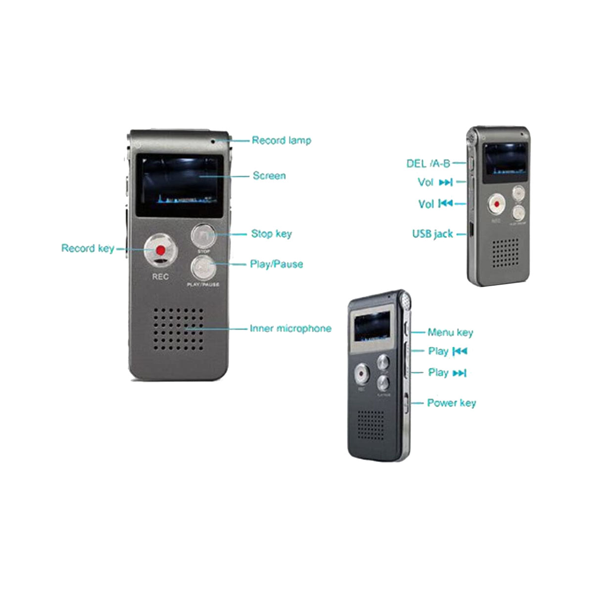 Paranormal Ghost Hunting Equipment Digital EVP Voice Activated Recorder USB US 8GB (Black) - view 5