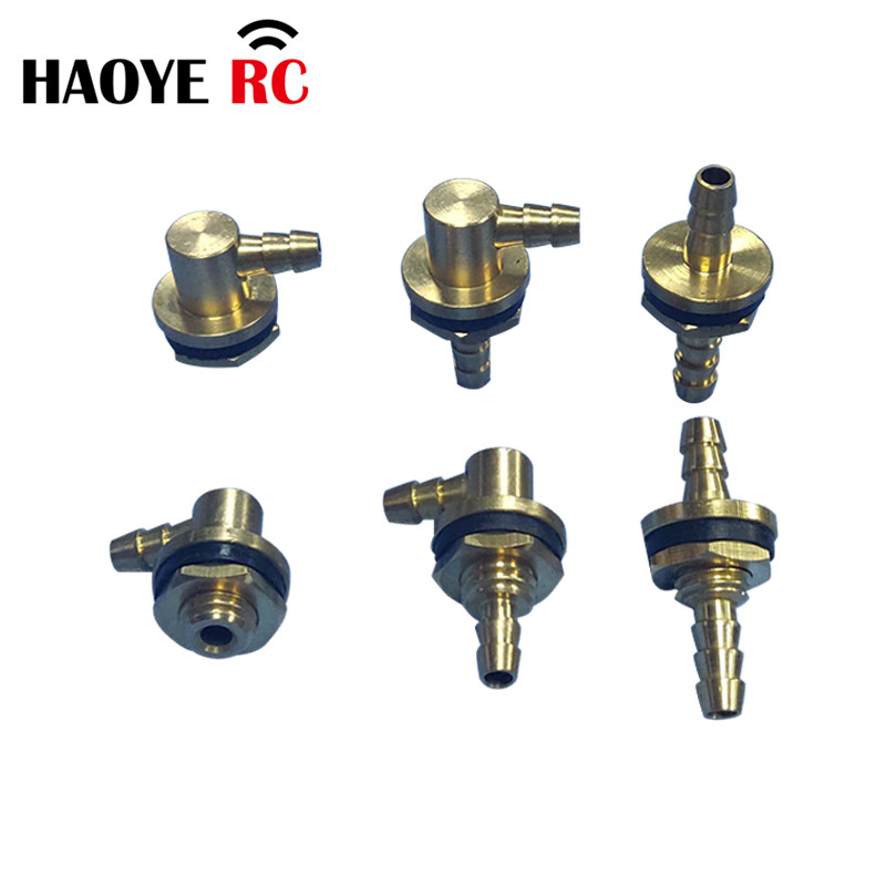 Haoye 2pcs Copper Fuel Nozzle Outer Dia 14mm Metal Oiler Length 18.5/26.5mm Long Short Oil Nipple For RC Model Tank Accessories