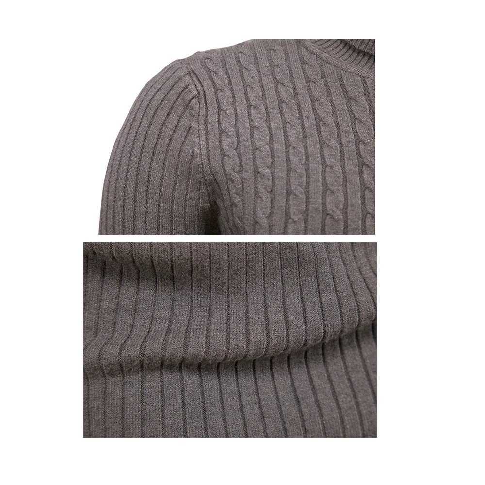 Autumn and winter new trend turtle neck solid color slim fit sweater mens jacquard zipper mens knitted sweater comfortable top W2411111