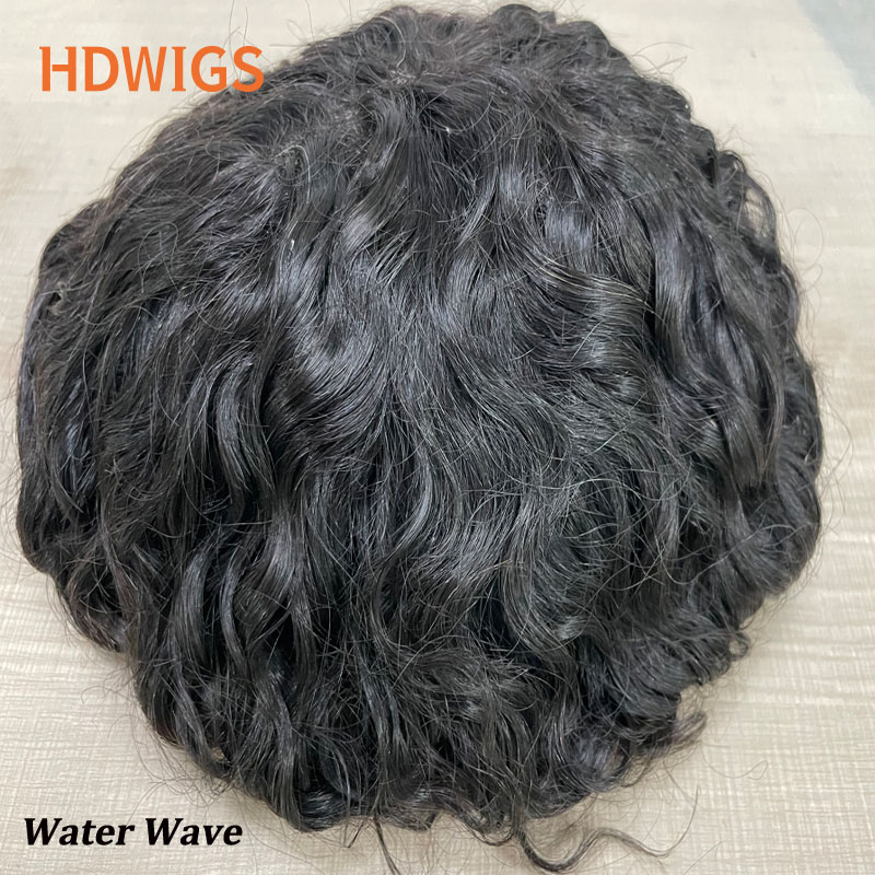 20mm Curly Men Capillary Prosthesis Fine Mono NPU Indian Human Hair Wig Brown Man Toupee Hair System Natural Hairpiece With Grey 73574