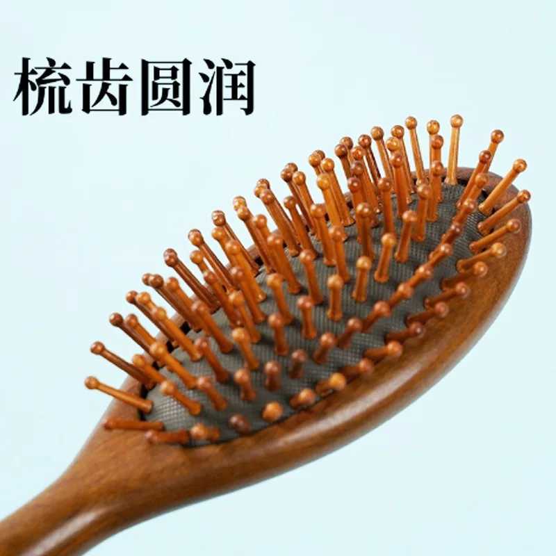 Golden wire green sandalwood air bag comb air cushion anti-static massage wooden comb curly hair brush curly hair brush W241112