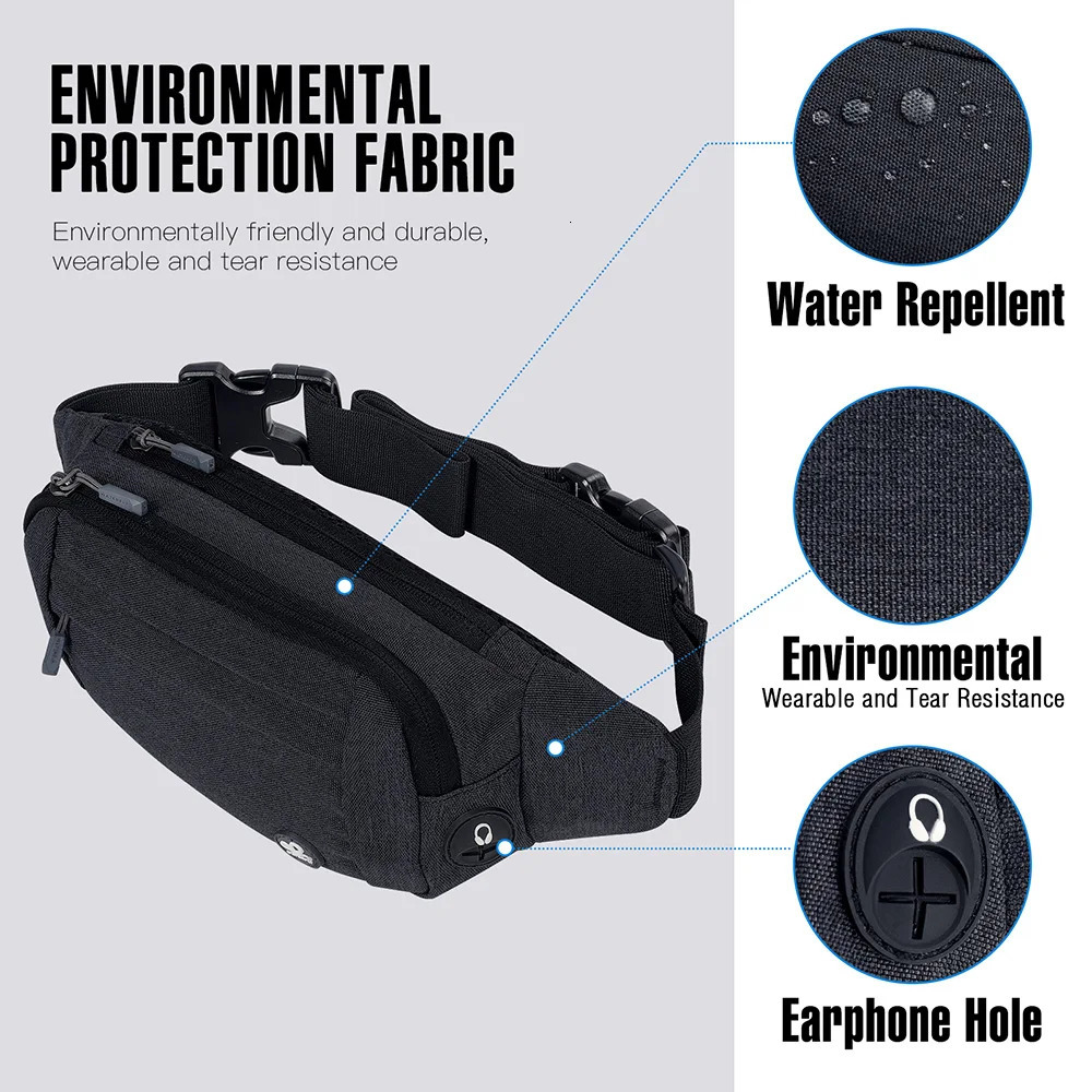 WATERFLY Fanny Pack Waist Bag Pouch Bum Belt Shoulder Crossbody Chest Pocket Sport For Jogging Hiking Hiker Woman Man 241111