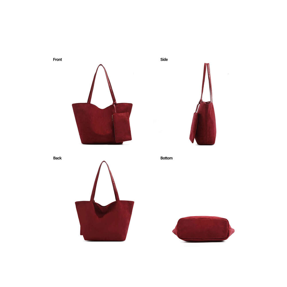 Fall vintage Underarm Bag Commuter Bury Handbag Ladies 2024 new suede leather large capacity shoulder Tote bag
