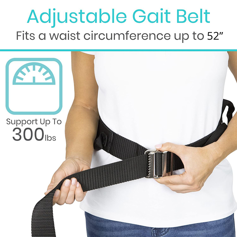 Gait Belt with Handles Senior Patient Transfer Belt for Elderly Nursing Safety Patient Assist Quick Release Metal Buckle