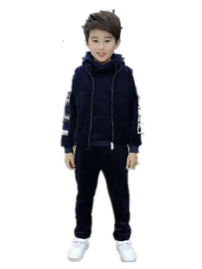 2024 winter Boys tracksuit Autumn Toddler Teenager Clothes tiger velvet jacket Sweater Pant Children Kids 8 9 10 11 12 year 241112