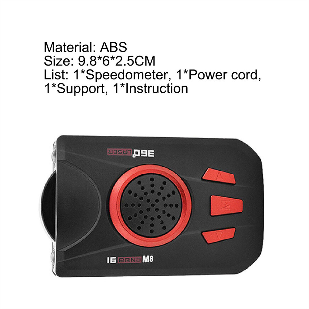 New 16-Band Cobra M8 Vehicle-mounted Anti 180 Degree LCD Display Digital Auto Electronics Dog Laser Radar Detector
