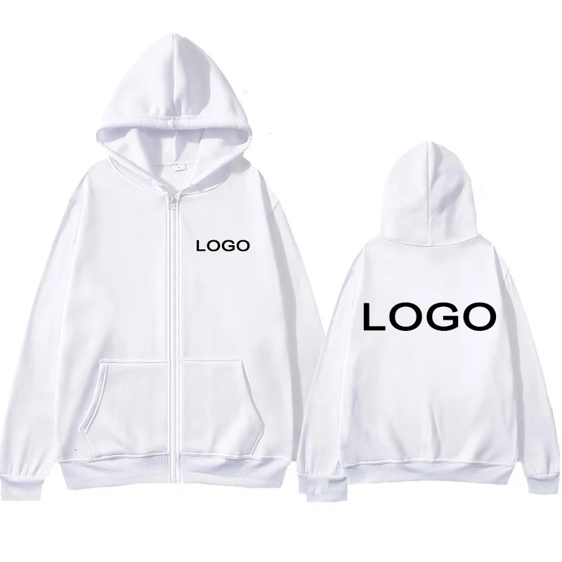 Customized Printed Men Women Zipper Up Hoodie Loose Casual Clothing Fashion Long Sleeve Hooded Pullover Personality Sweatshirts 241111