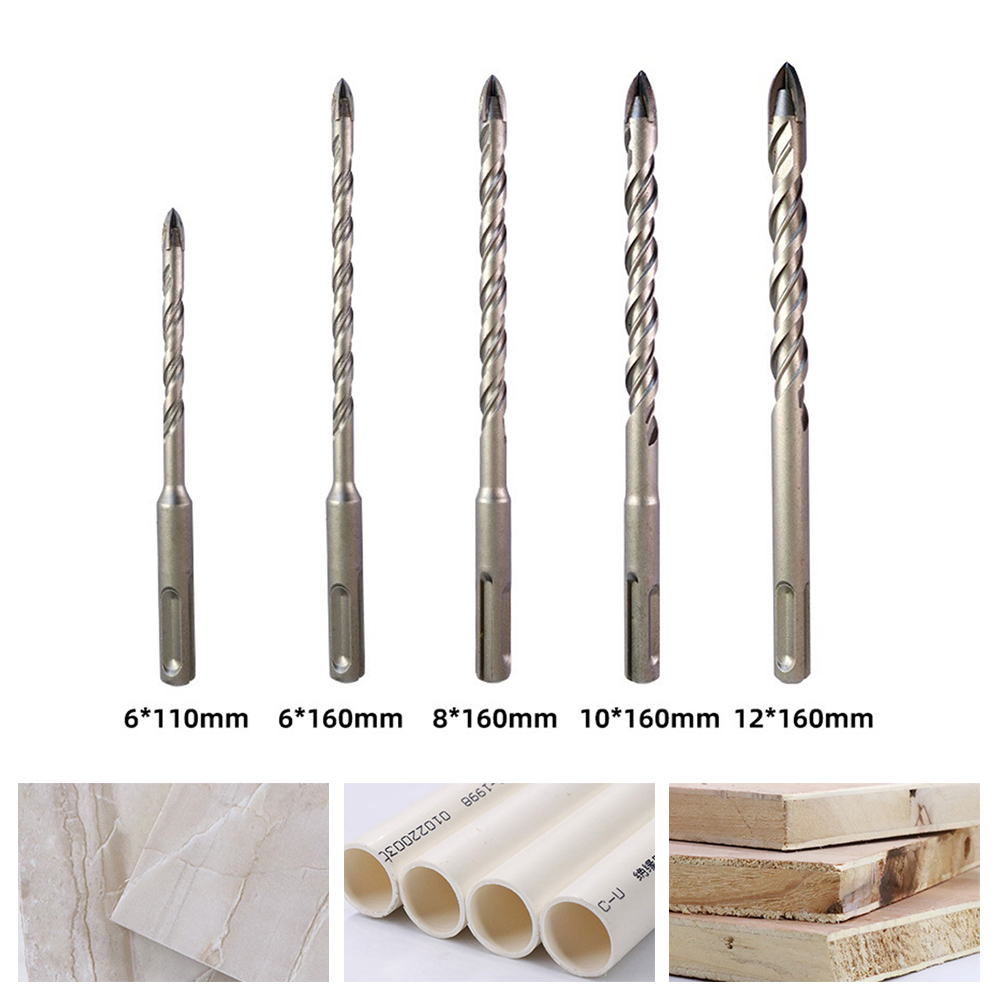 6-12cm Tile Porcelain Drill Bit SDS PLUS Shank Carbide Drill For Glass Ceramic Concrete Hole Opener Brick Triangle Bits