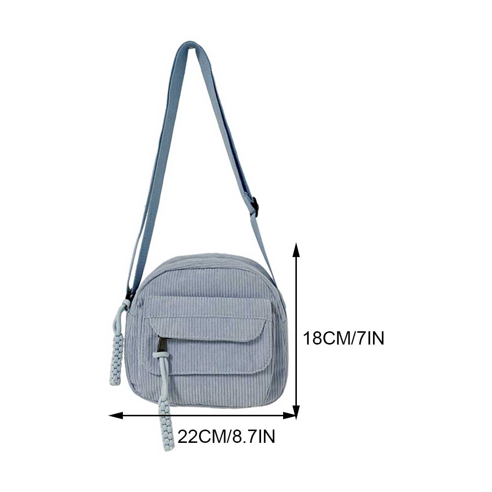 Women Corduroy Crossbody Bag Casual Multi Layer Shoulder Bag Versatile Phone Purse Satchel Hobo Bag Travel Holiday Purse