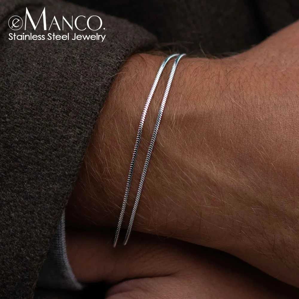 EManco 1.5MM Square Chain Bracelet Mens Titanium Steel Bracelet Simple New Jewelry Wholesale Direct Marketing W241111