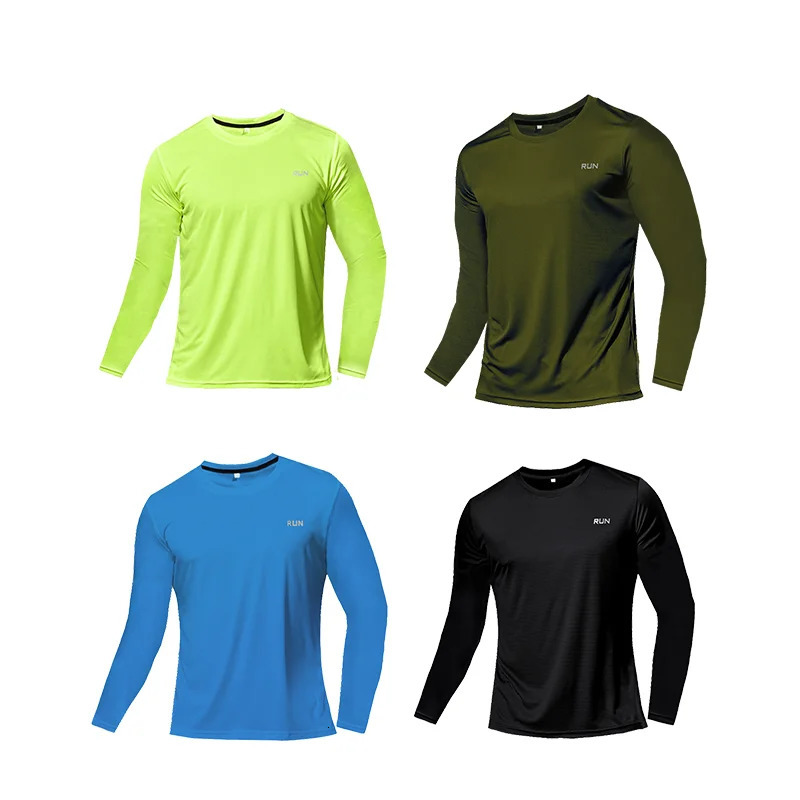 Quick Dry Breathable T-Shirt Sports Tops Training Clothes Long Sleeve T-Shirt Mens Autumn Running Gym Accessories Men Fitness 241112