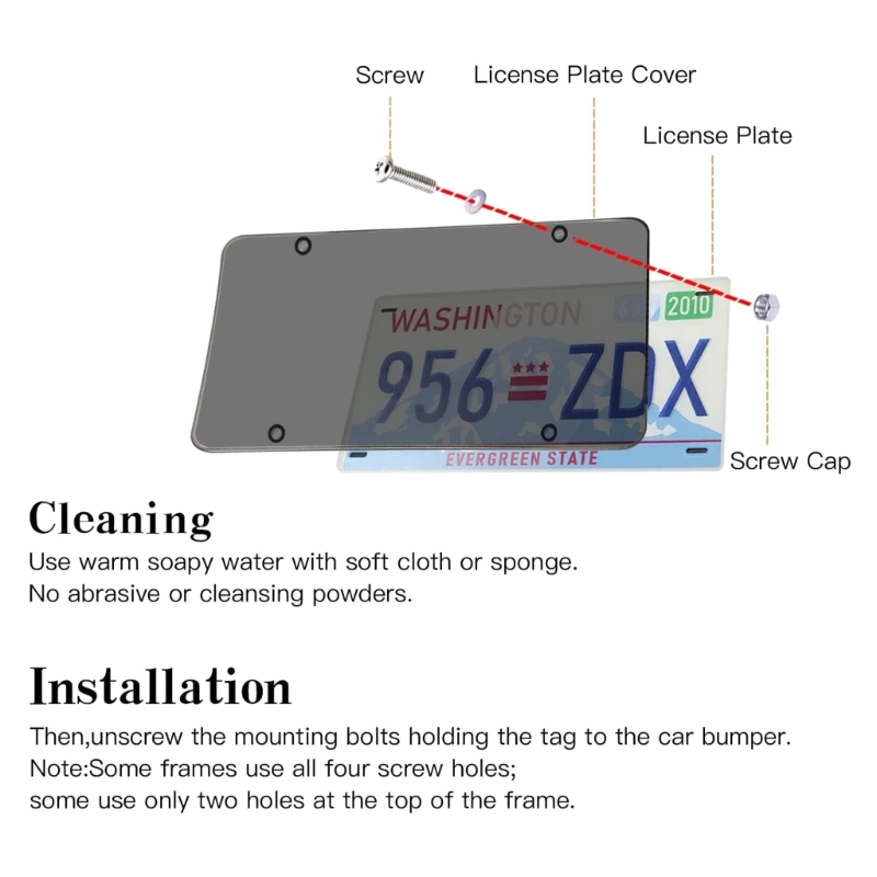 G99F Clear Anti-Speed Red Light Toll Camera Stopper Plate Photo License Protective Shell Anti-Cover Unbreakable Holder Shield