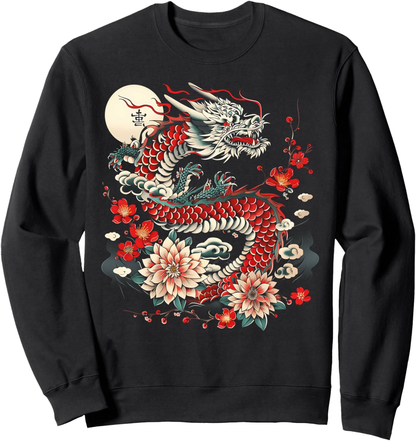 Long Sleeve Shirts for Men sweatshirt Dragon Lunar New Year Traditional Japanese Art Mythology Sweatshirt T shirt Tee Streetwear Casual tops clothes