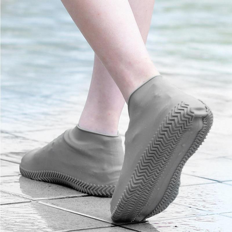 NEW 1 Pair Waterproof Non-slip Silicone Shoe Elastic Wear-resistant Unisex Rain Boots For Outdoor Rainy Day Reusable Shoe Cover 69ca0
