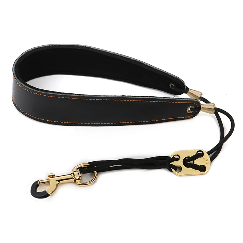Adult Child Soft Sax Strap Leather Double Shoulder Saxophone Straps with Metal Hook for Alto Tenor Soprano Sax Saxophone Parts