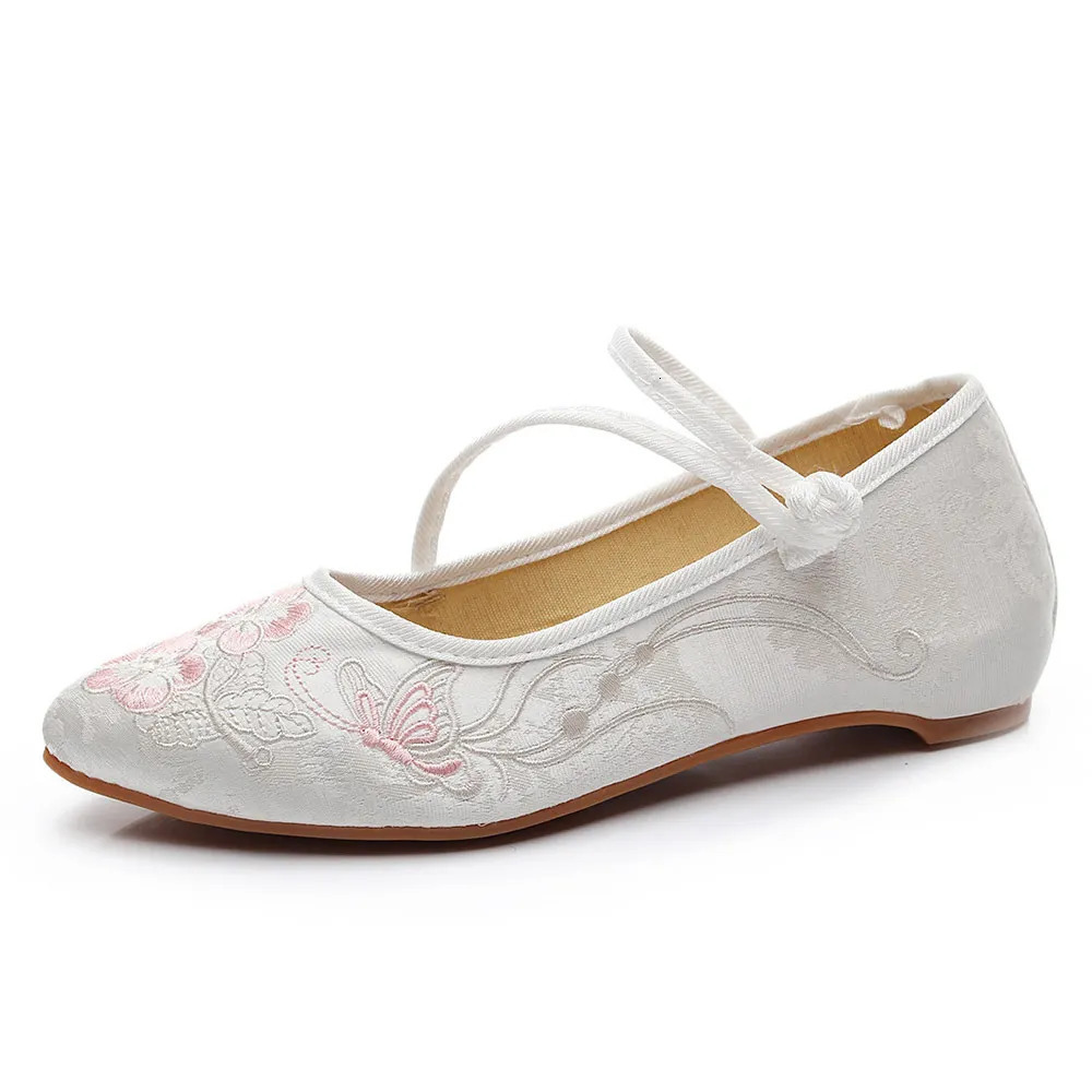 Veowalk Jacquard Cotton Fabric Womens Pointed Toe Ballet Apartment Comfortable and Casual Embroidered Flat Shoes for Womens Soft Ballet Performers 241